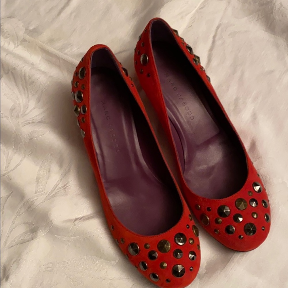 Marc Jacobs Red suede 1.5” heels size 8.5